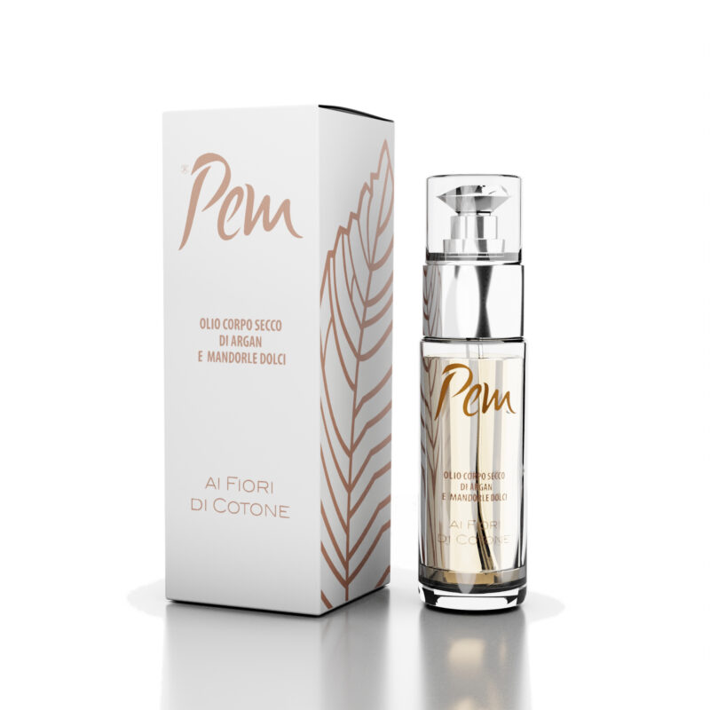 Olio secco Corpo “Fiori di Cotone” all’Olio di Argan e di mandorle dolci biologico naturale e non lascia tracce e non unge 30 ml