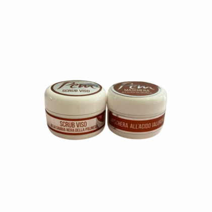 Scrub Viso alla sabbia nera della Polinesia & Maschera Viso all'Acido Ialuronico