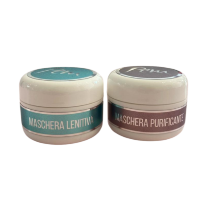 Maschera Lenitiva Camomilla e Calendula (15 ml) e Maschera Viso Purificante 2 Argille (15 ml)